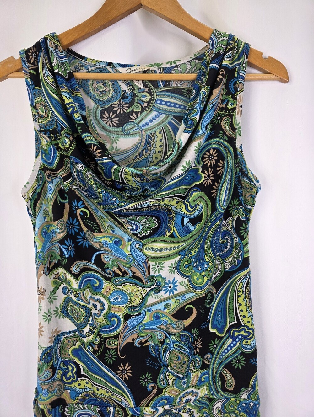 Speechless Women's Medium Multicolor Paisley Cowl Neck Stretch Blouse Y2k 2000s - Picture 5 of 15